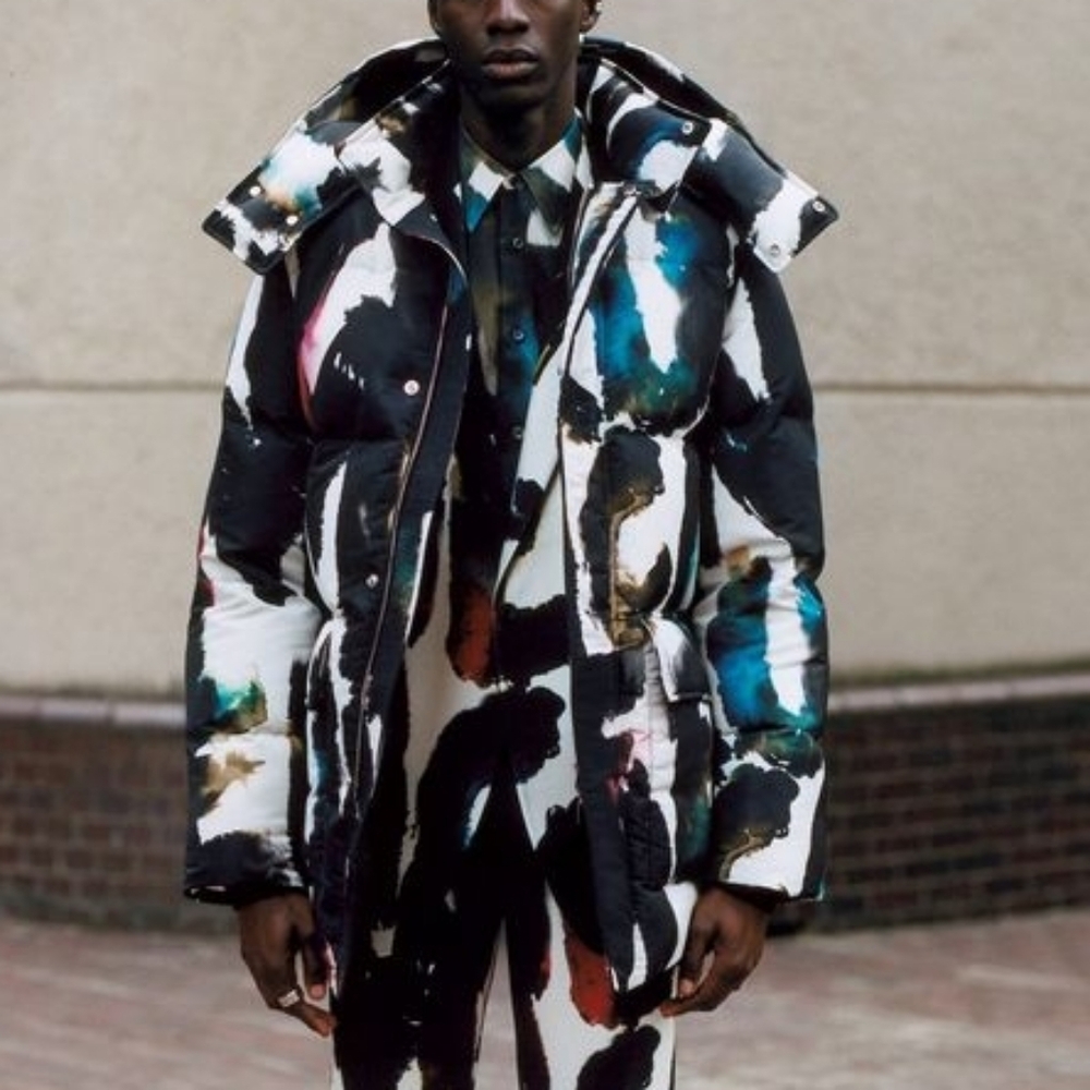 Alexander McQueen 50 L XL Ski Puffer Coat Graffiti Art Paint Jacket Warm $3,800